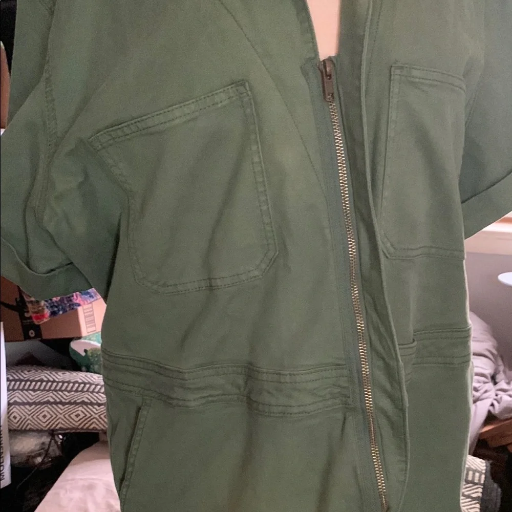 Universal Thread Green Short Sleeve Cotton blend Shorts Unionsuit size 18 - Picture 8 of 16